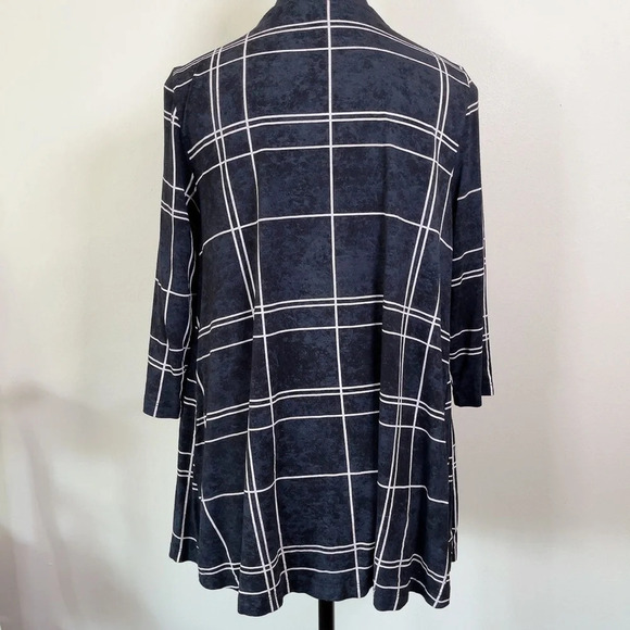 Alembika Windowpane Mineral Wash 3/4 Sleeve Pocket Tunic - Picture 12 of 14